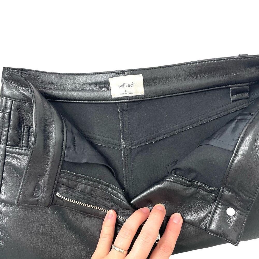 Aritzia Wilfred The Melina vegan leather‎ Pants Size 0 black - Picture 5 of 11